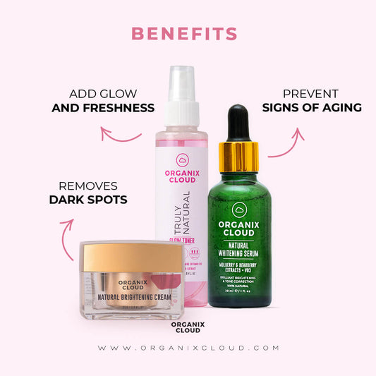 Natural Brightening Cream+Natural Brightening Serum+Glow Toner