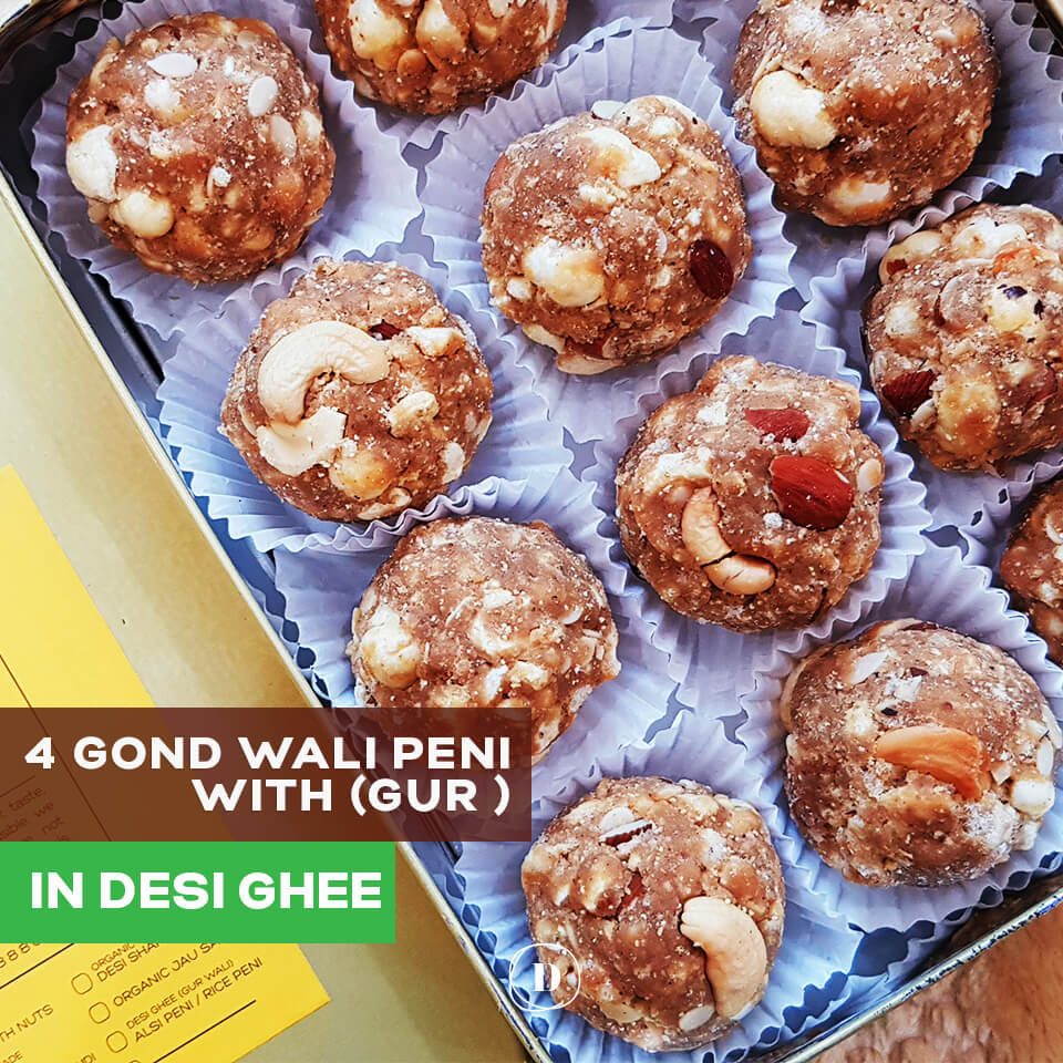 4 Gond Penni (Gur Wali Premiun Quality) with Desi GHEE